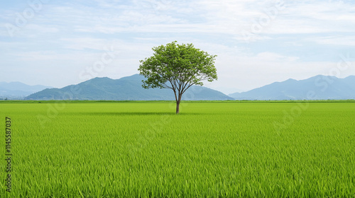 Solitary Tree in Rice Paddy...