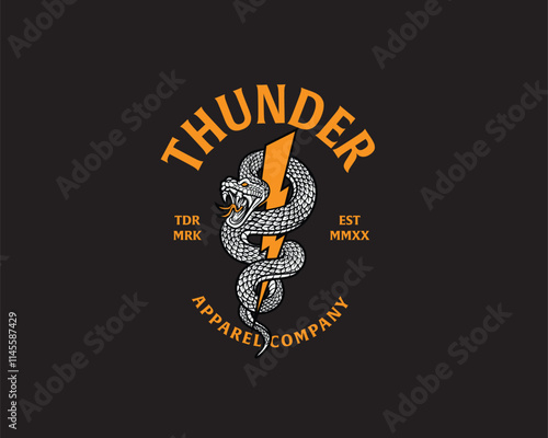 Snake thunder logo illustration
