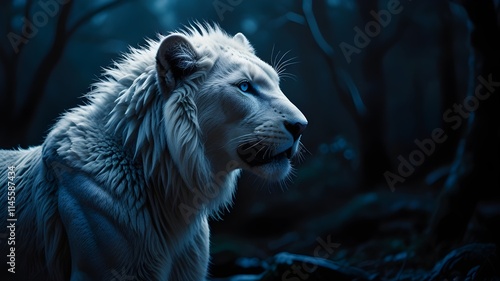 white lion head