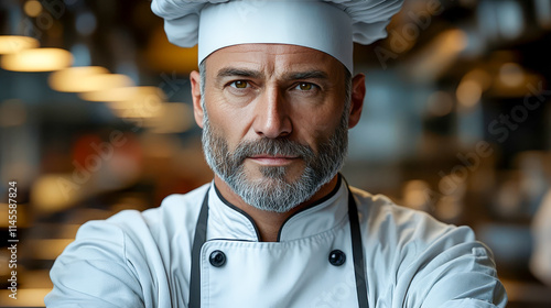 Chef Shev in a cap and apron