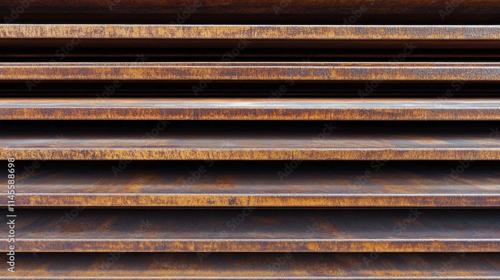 Stacked rusty metal sheets, industrial texture. Stacked rusty metal sheets, industrial texture.