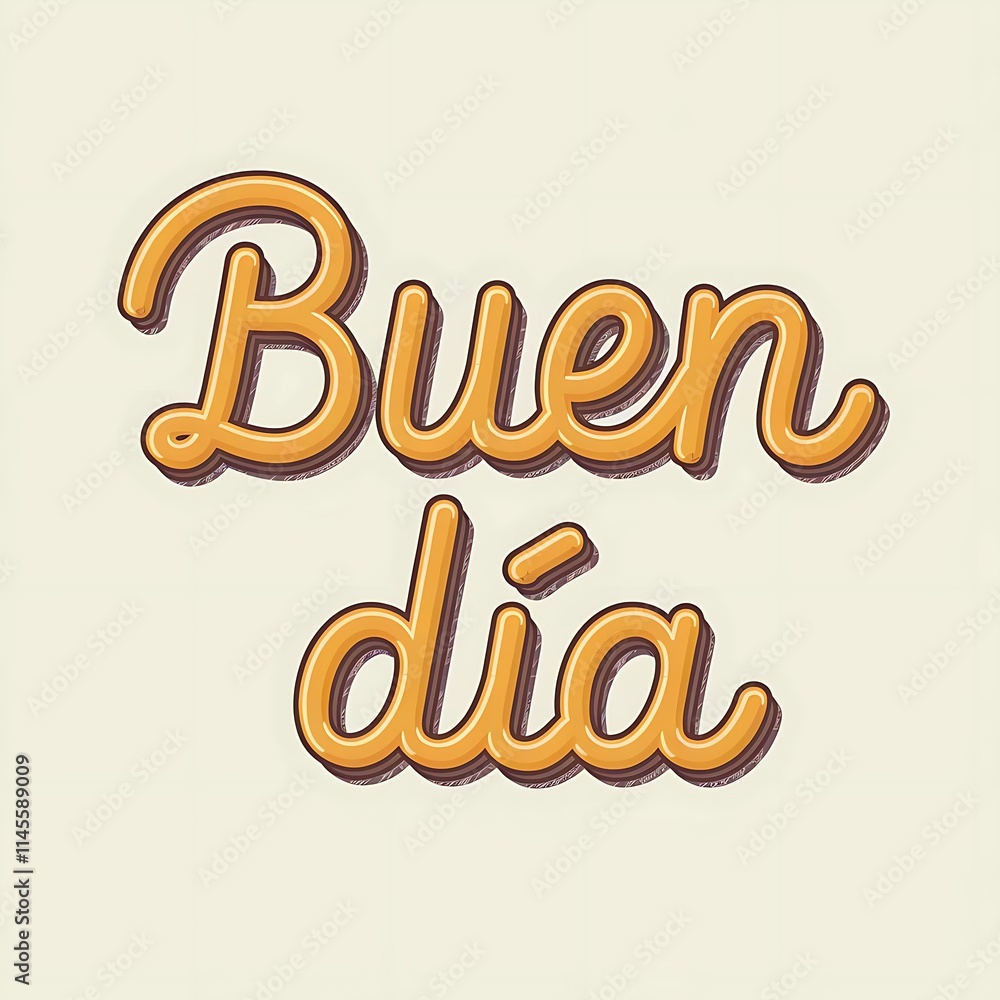 Buen dia Spanish language Good morning or good day in English greeting card message Buen dia Spanish language Good morning or good day in English greeting card message