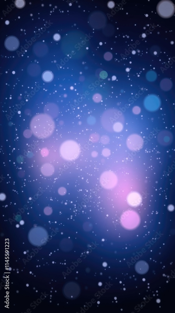 Soft light orbs float gracefully in a deep blue backdrop, casting a magical glow, perfect for inspiring creativity and tranquility in any space