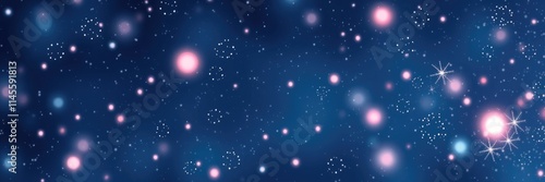 Wallpaper Mural A mesmerizing night sky is adorned with twinkling stars and soft glowing orbs, inviting wonder and exploration under the enchanting cosmos full of possibilities Torontodigital.ca