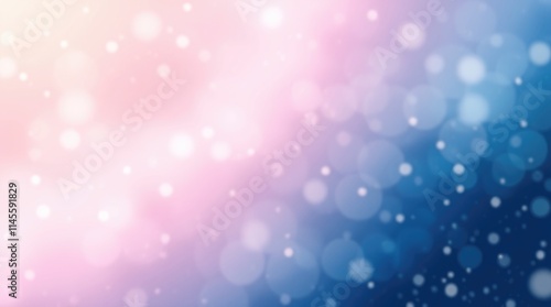 Delicate circles of light dance against a gradient backdrop, merging gentle pinks and tranquil blues, evoking a feeling of calm and whimsy in a twilight ambiance