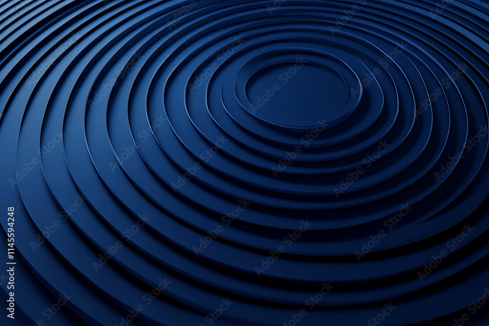Obraz premium Dark Blue Concentric Circles Abstract Design
