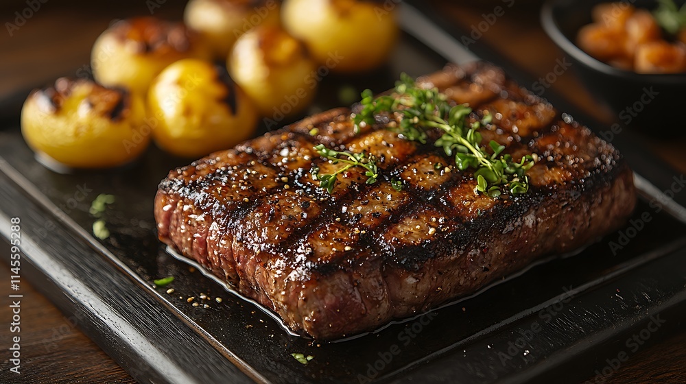 Grilled Steak and Roasted Potatoes Dinner Plate Grilled Steak and Roasted Potatoes Dinner Plate
