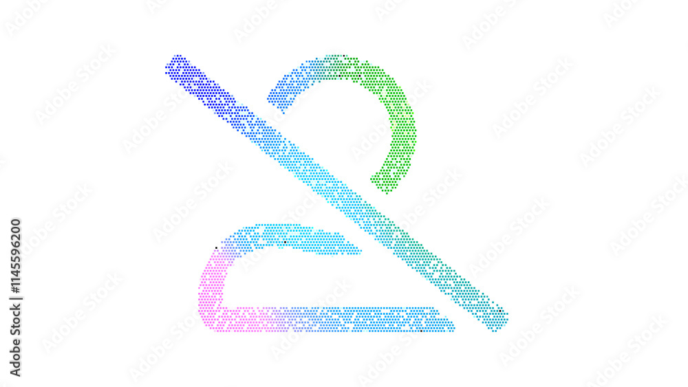 Icon user slash is made up of LED square shapes. There are bright diodes and there are black dead diodes Icon user slash is made up of LED square shapes. There are bright diodes and there are black dead diodes