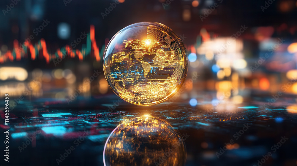glowing gold coin spinning in mid air, symbolizing digital currency and finance glowing gold coin spinning in mid air, symbolizing digital currency and finance