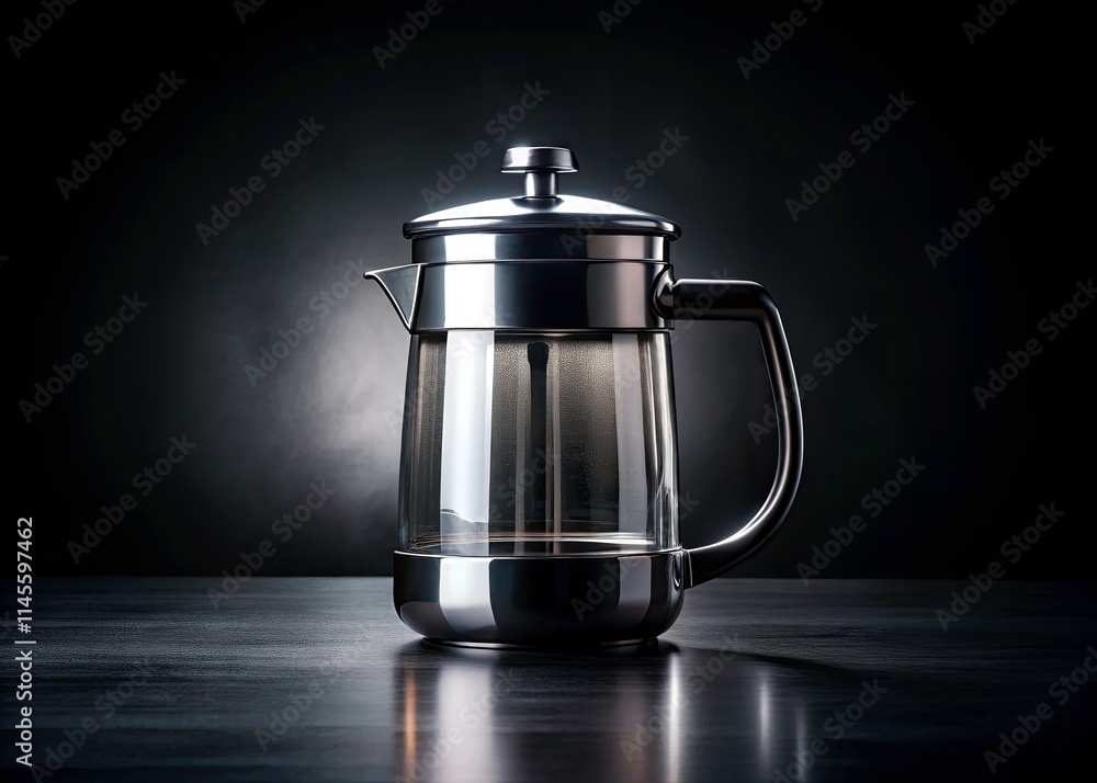 Low Light Coffee Pot Photography: Isolated Empty Coffee Pot with Clipping Path Low Light Coffee Pot Photography: Isolated Empty Coffee Pot with Clipping Path