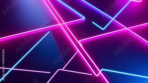 Neon Geometric Light Art