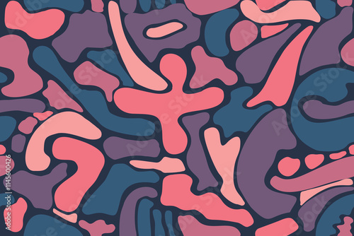 This image features an abstract pattern.Designed in a seamless format, the composition allows for continuous repetition without visible breaks. Creating a modern and artistic design for wallpaper.
