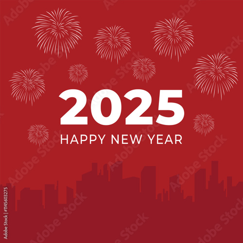 2025 Happy new year banner template illustration