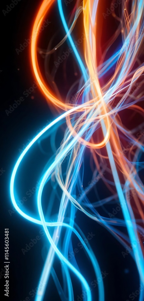 Abstract Neon Light Trails futuristic, technology Abstract Neon Light Trails futuristic, technology