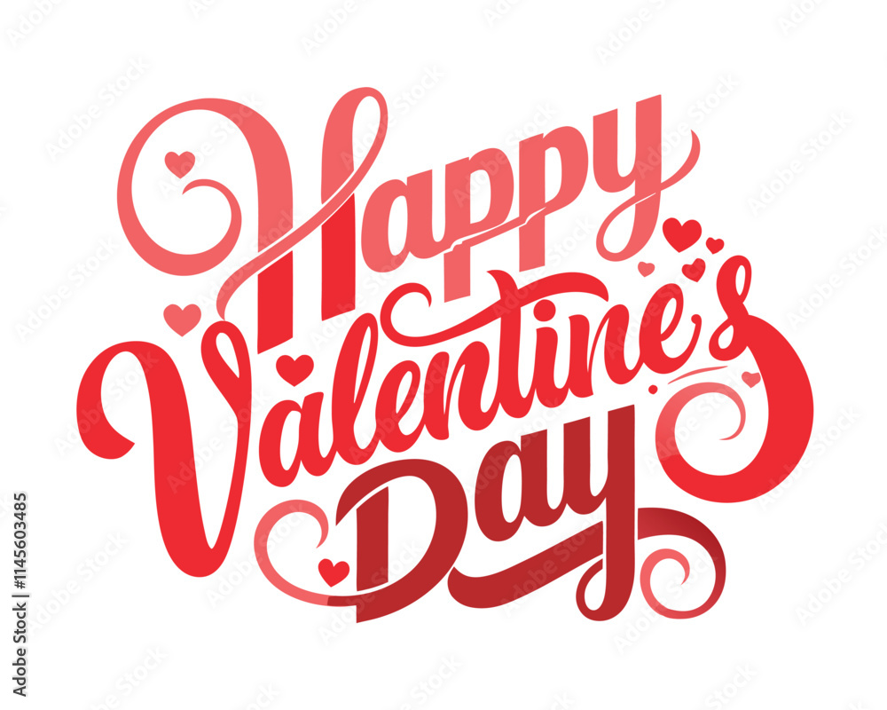 Happy Valentines Day typography vector illustration Happy Valentines Day typography vector illustration