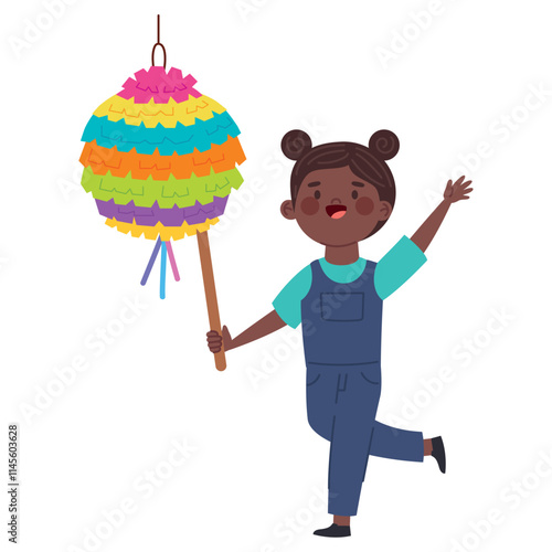 child hitting pinata party