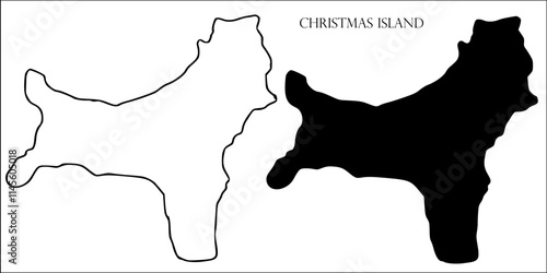 Christmas Island Blank Map, Christmas Island Map Outline Vector Images