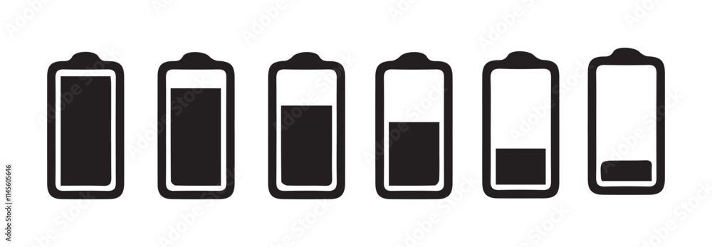 Icon Mobile System pack. Set of battery charge and wifi icon in black. Vector illustration Icon Mobile System pack. Set of battery charge and wifi icon in black. Vector illustration