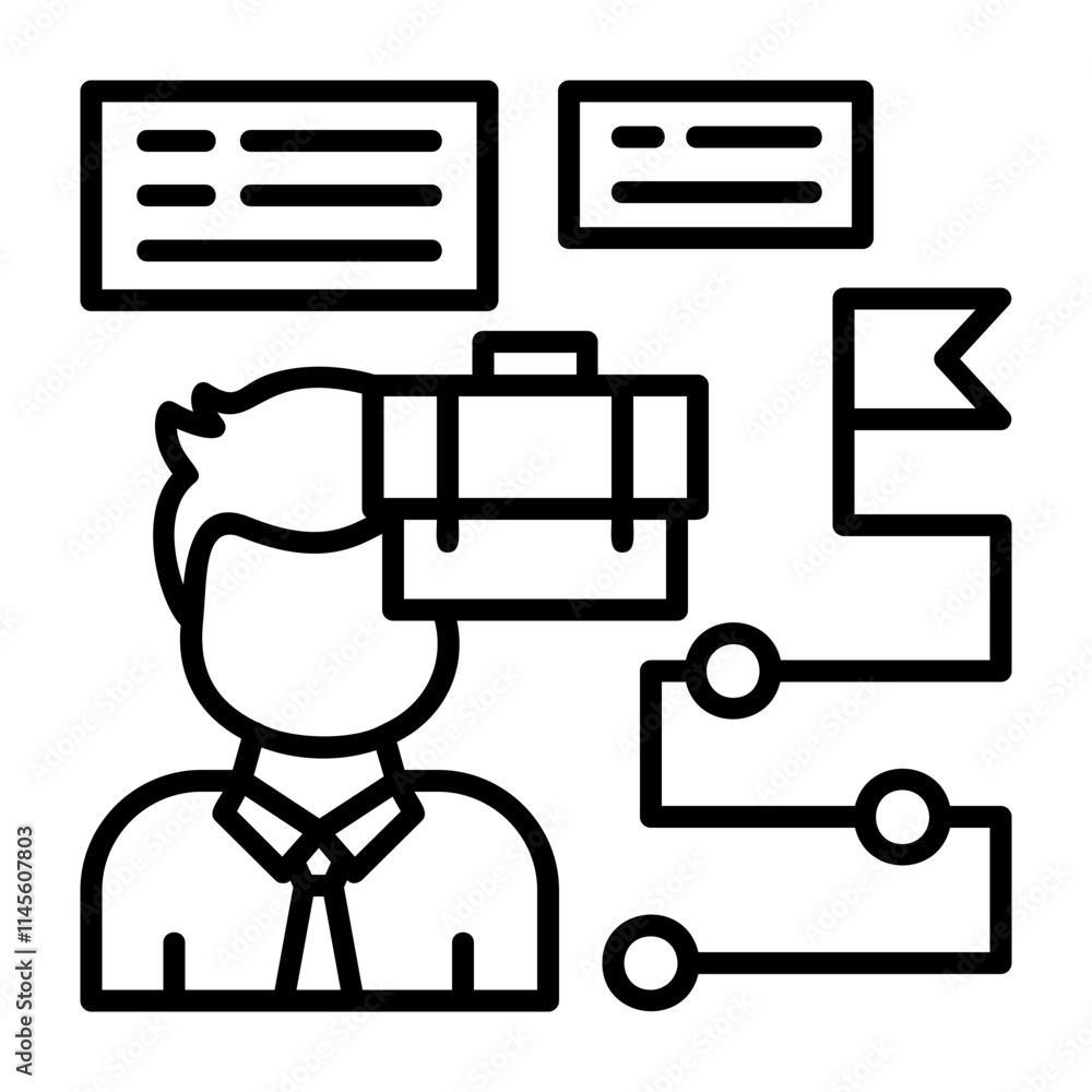 Career Path Outline Style Icon