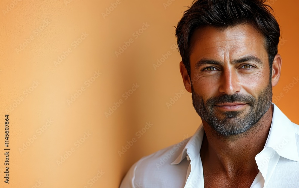 Confident businessman with a suit and a smile in a studio background, He looking at the camera Confident businessman with a suit and a smile in a studio background, He looking at the camera