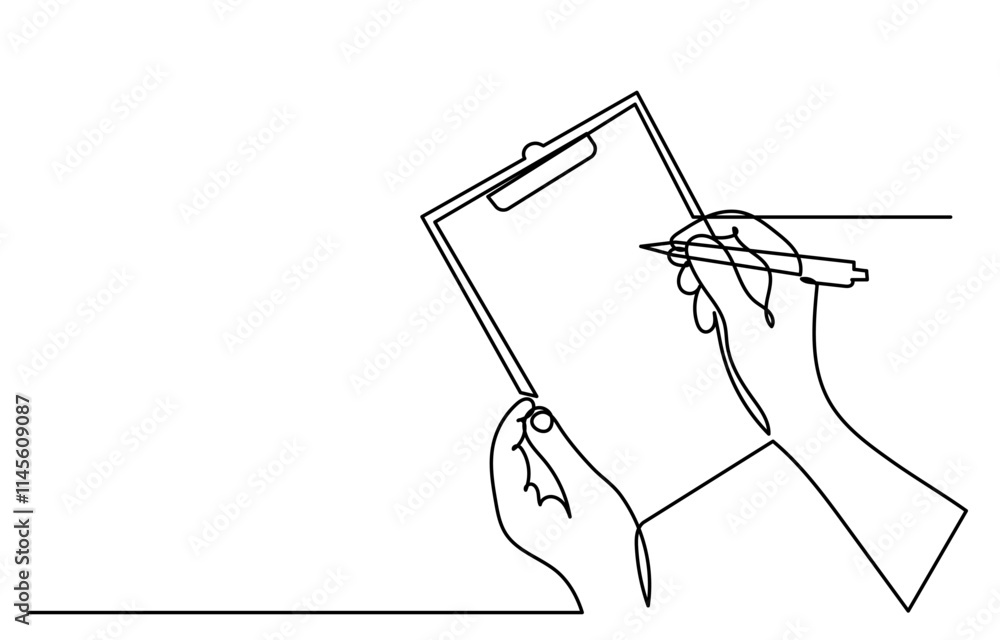 continuous line drawing of hands holding a clipboard with the checklist.To do a list with ticks and concepts for test expertise and exams in a simple linear style.line art Clipboard vector. continuous line drawing of hands holding a clipboard with the checklist.To do a list with ticks and concepts for test expertise and exams in a simple linear style.line art Clipboard vector.