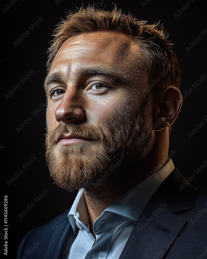 Confident businessman with a suit and a smile in a studio background, He looking at the camera Confident businessman with a suit and a smile in a studio background, He looking at the camera