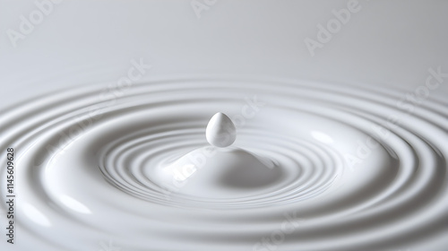 A white wave with a small white egg in the middle. The egg is floating on the surface of the water