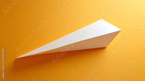 A white triangle is on a yellow background. The triangle is cut off at the top, and the rest of it is white