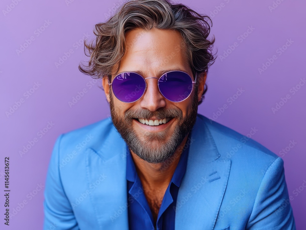 Fototapeta premium Confident businessman with a suit and a smile in a studio background, He looking at the camera