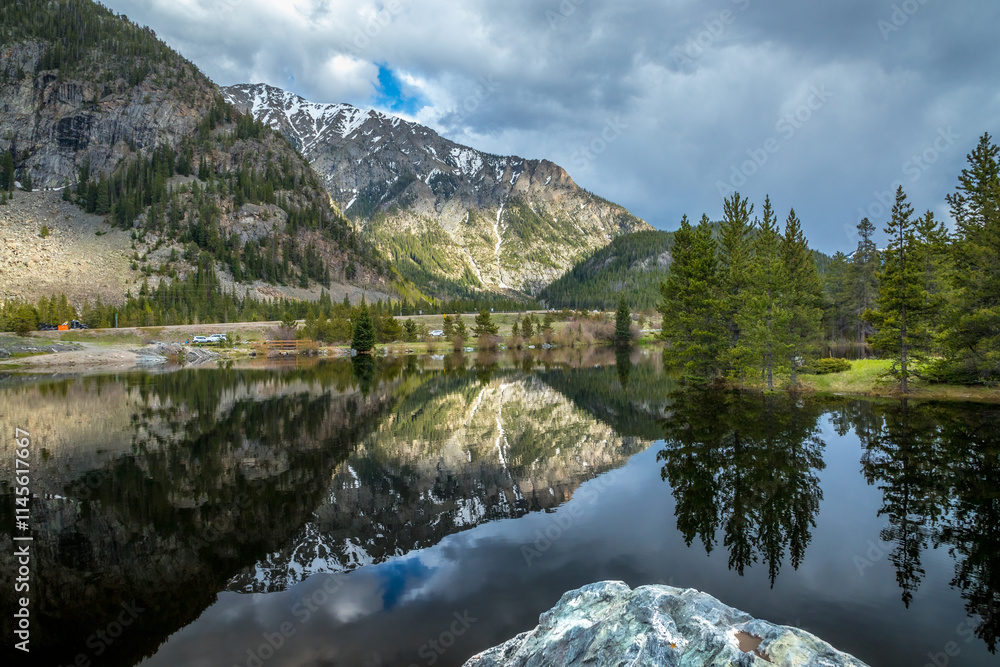 Officers Gulch Pond reflections