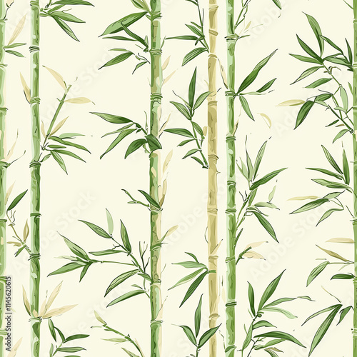 Seamless bamboo pattern asian design japanese and chinese influence nature background top-down viewpoint tranquil aesthetic photo