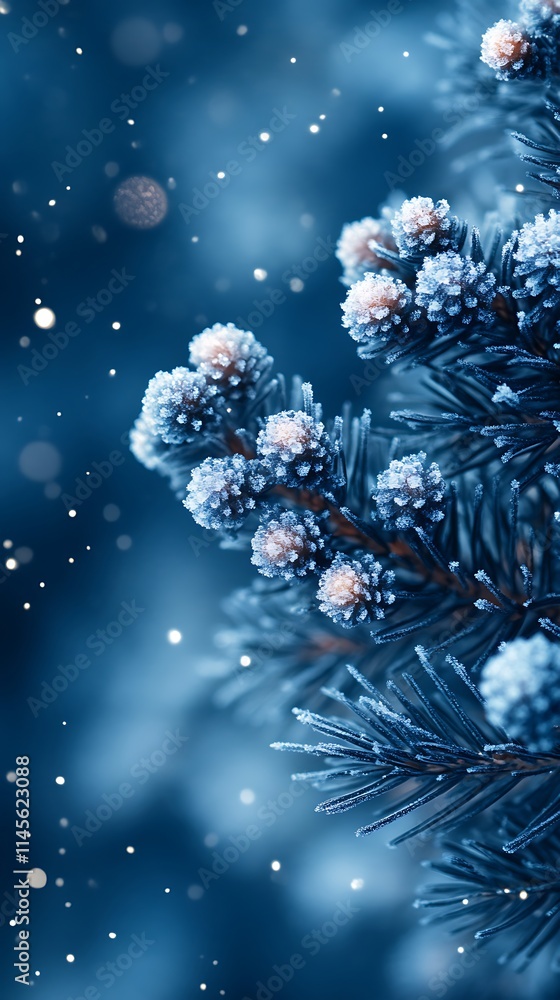 Frosty pinecones winter snowy branches high resolution hd picture Frosty pinecones winter snowy branches high resolution hd picture