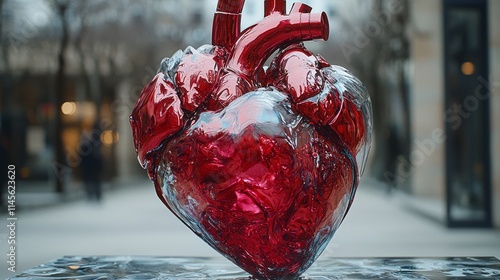 A Human Heart transformed into a Kinetic Sculpture in Motion,  photo