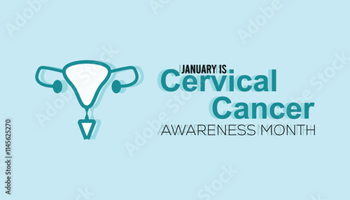 Vector illustration on the theme of Cervical Cancer awareness month observed each year during January.