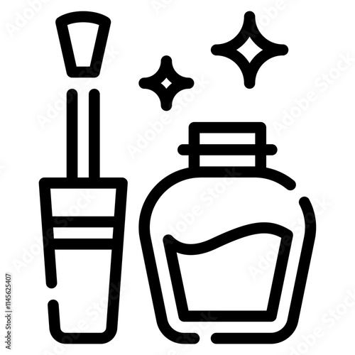 Stylish Cosmetic Bottle and Brush Icon