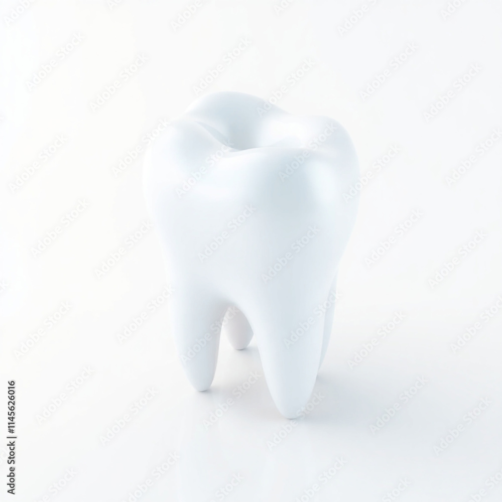 Tooth white, 3D illustration of tooth on a light background. Vector illustration Tooth white, 3D illustration of tooth on a light background. Vector illustration