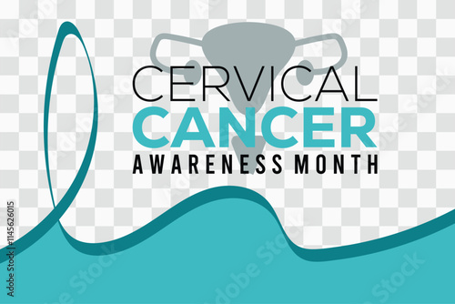 Vector illustration on the theme of Cervical Cancer awareness month observed each year during January.