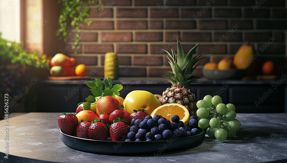 Fruits and vegetables on the kitchen table Fruits and vegetables on the kitchen table