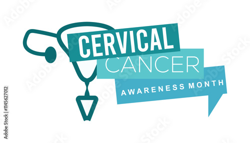 Vector illustration on the theme of Cervical Cancer awareness month observed each year during January.