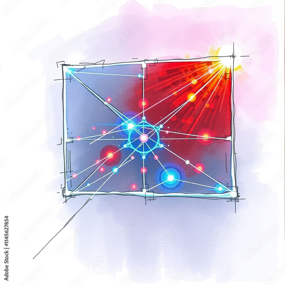 Naklejka premium A holographic interface for energy grid operators to monitor power surges, outages, and grid health dynamically.