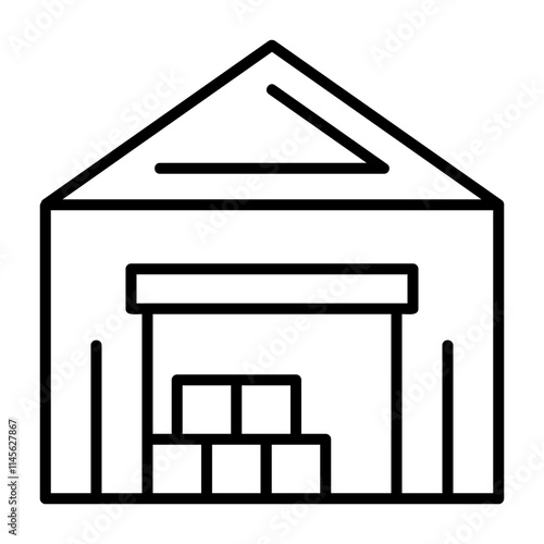 Warehouse Outline Style Icon