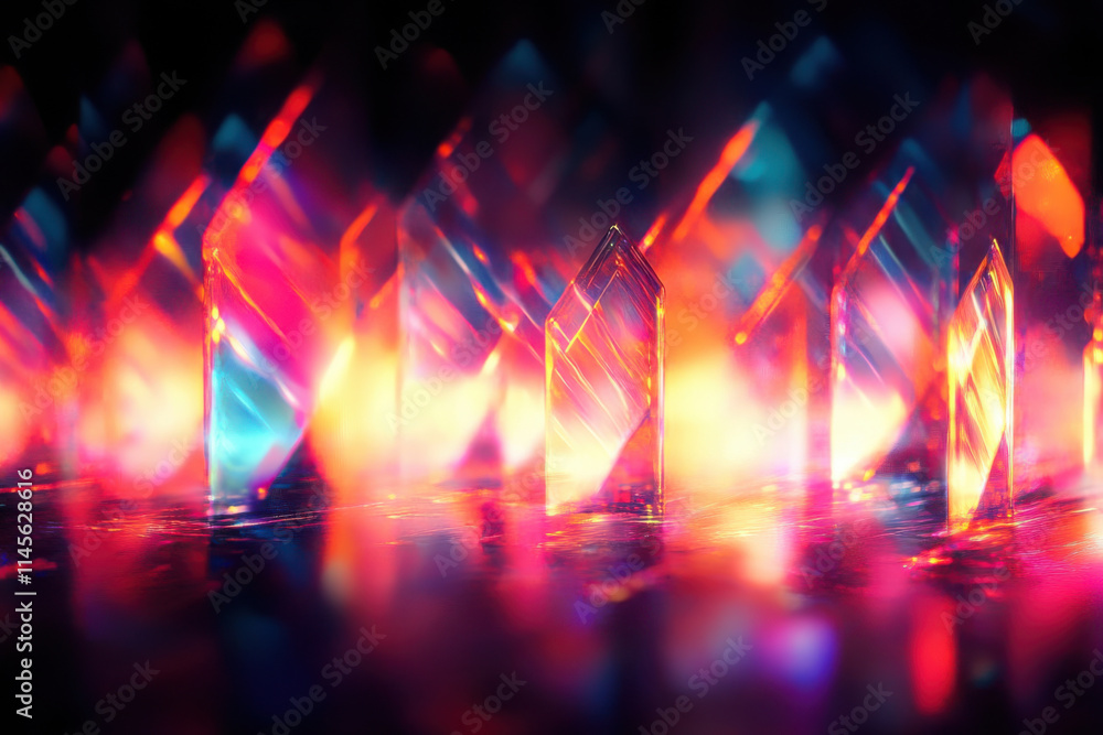 Obraz premium Abstract colorful light prism refractions background
