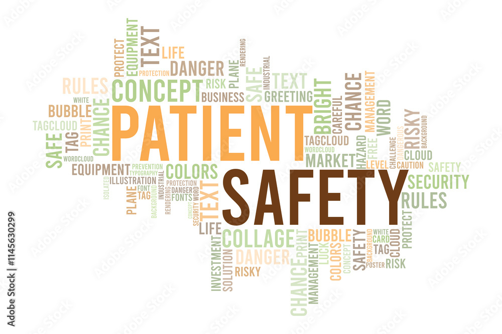 patient safety cloud template. Business concept vector background difference keyword colorful design. patient safety cloud template. Business concept vector background difference keyword colorful design.