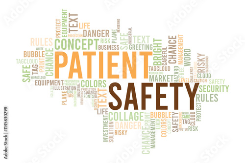 patient safety cloud template. Business concept vector background difference keyword colorful design.