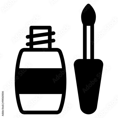 Stylish Nail Polish Bottle and Brush Icon