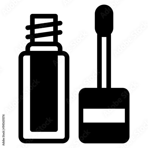Stylish Nail Polish Bottle and Applicator Icon