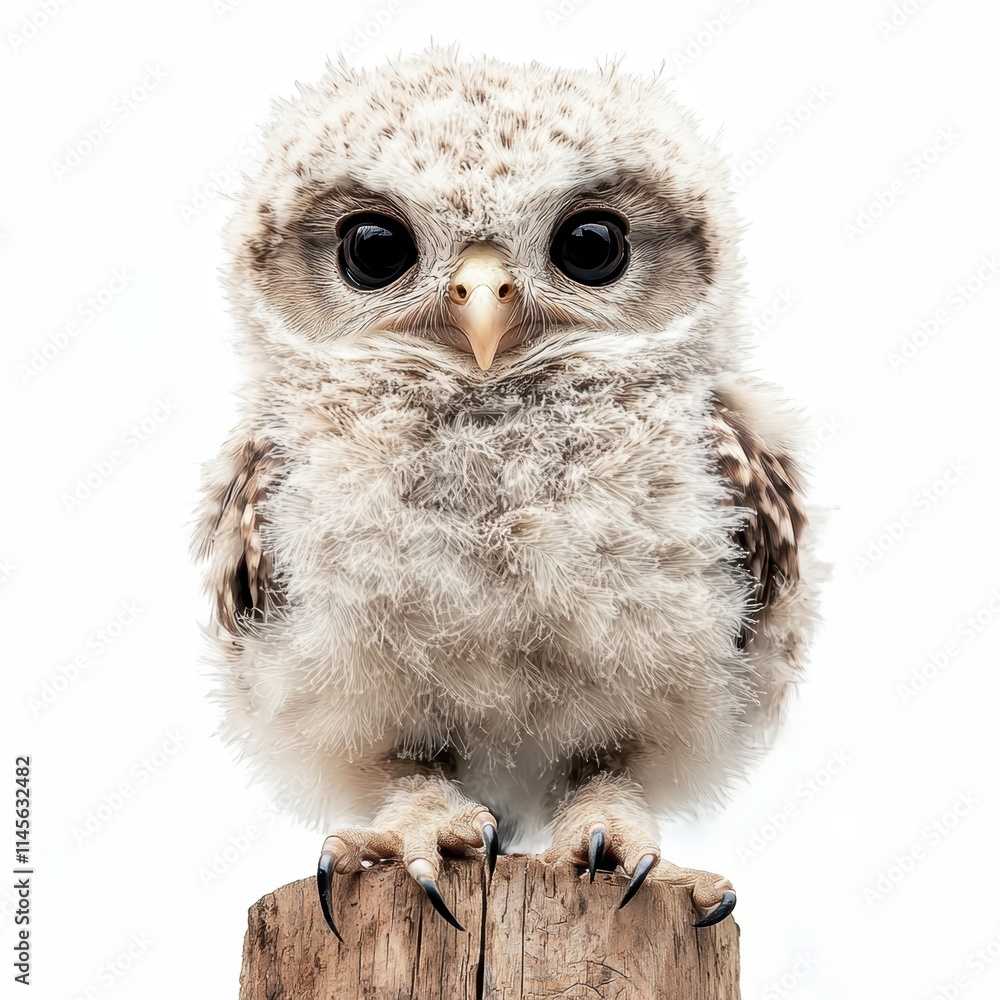 Cute baby owl perched on a log nature photography serene environment soft feathers close-up view adorable wildlife Cute baby owl perched on a log nature photography serene environment soft feathers close-up view adorable wildlife