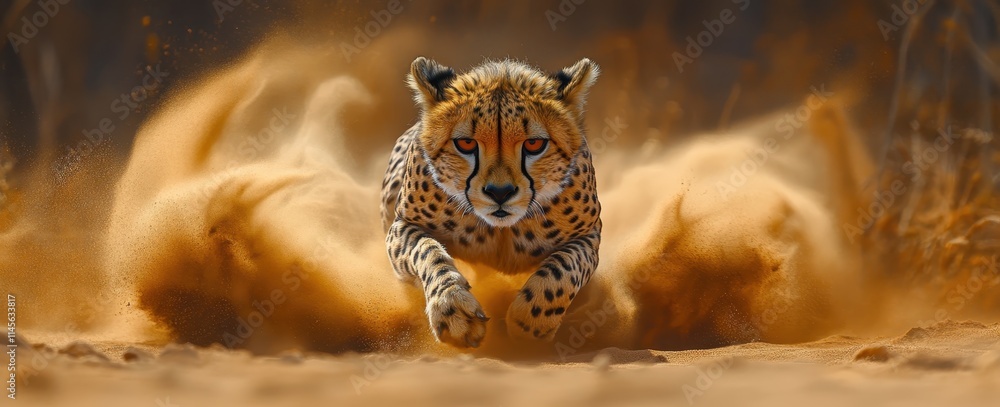 Dynamic Cheetah in Mid-Run Captured with Intense Motion and Energy Dynamic Cheetah in Mid-Run Captured with Intense Motion and Energy
