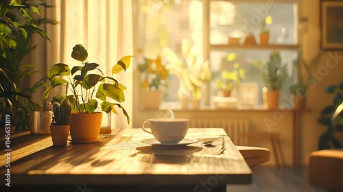 Wallpaper Mural Cozy Morning Routine in a Sunlit Minimalist Room Torontodigital.ca