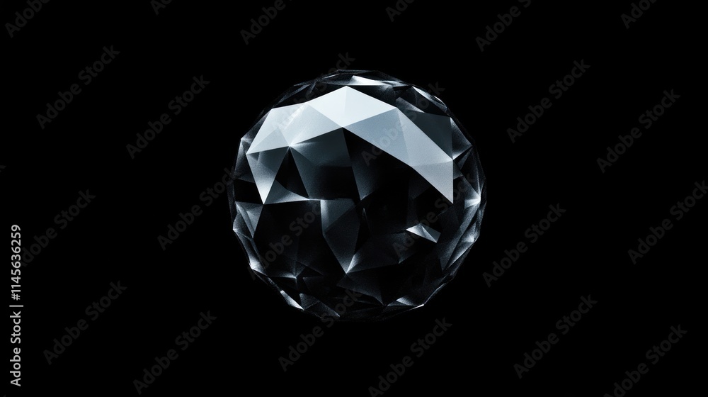 Abstract Dark Geode Sphere: A Study in Geometric Light and Shadow Abstract Dark Geode Sphere: A Study in Geometric Light and Shadow